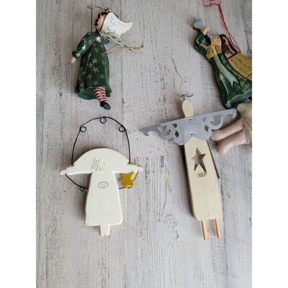 Angel ornament lot set raggedy Ann religious Xmas halo - Picture 10 of 11